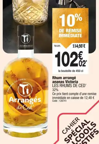 Promocash Rhum arrangé ananas victoria les rhums de ced offre