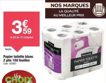 Promocash Papier toilette blanc 2 plis 150 feuilles offre