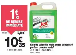Promocash Liquide vaisselle main super concentré parfum pomme verte jex professionnel offre