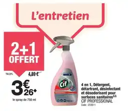 Promocash 4 en 1 détergent détartrant désinfectant et désodorisant pour surfaces sanitaires cif professional offre