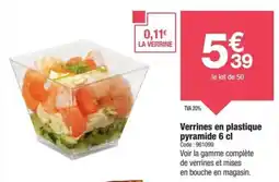 Promocash Verrines en plastique pyramide offre