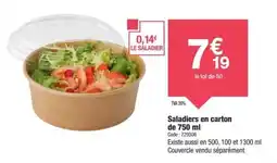 Promocash Saladiers en carton offre