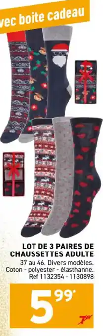 Trafic Lot de 3 paires de chaussettes adulte offre