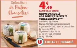 U Express Chevrot moulé à la louche laiterie terre de sèvre offre