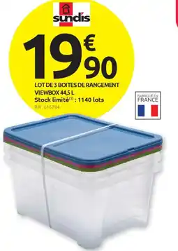 Mr Bricolage SUNDIS Lot de 3 boites de rangement viewbox offre