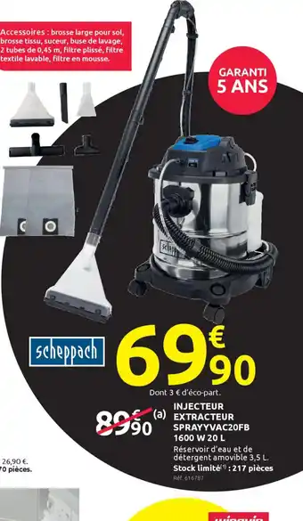 SCHEPPACH Injecteur extracteur sprayyvac20fb