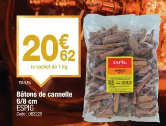 Promocash ESPIG Bâtons de cannelle offre