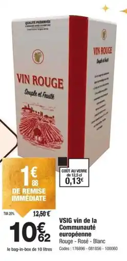 Promocash VSIG vin de la Communauté européenne offre