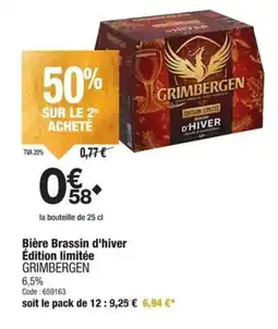 Promocash GRIMBERGEN Bière Brassin d'hiver Édition limitée offre