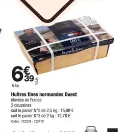 Promocash Huîtres fines normandes Ouest offre