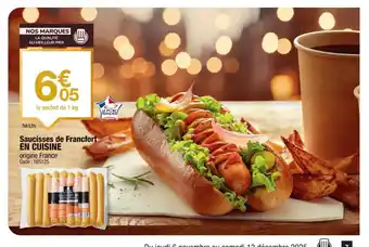 Promocash EN CUISINE Saucisses de Francfort offre