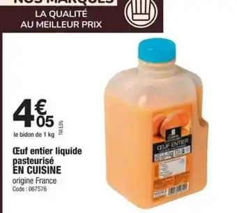 Promocash EN CUISINE Œuf entier liquide pasteurisé offre