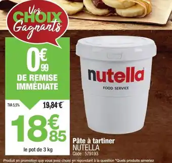 Promocash NUTELLA Pâte à tartiner offre
