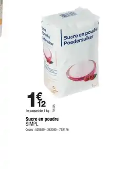 Promocash SIMPL Sucre en poudre offre