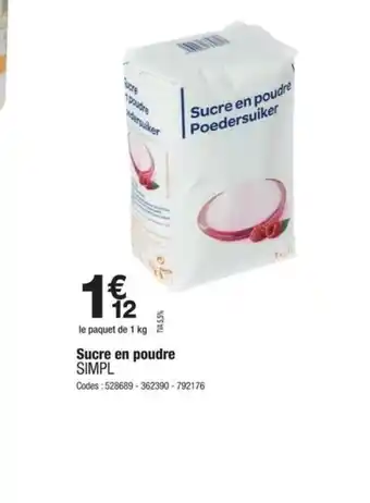 Promocash SIMPL Sucre en poudre offre