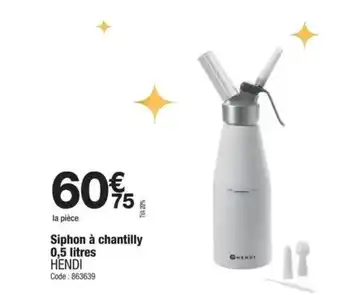 Promocash HENDI Siphon à chantilly offre