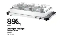 Promocash HENDI Chauffe plat électrique 3 bacs GN 1/3 offre