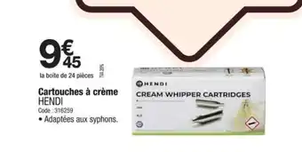 Promocash HENDI Cartouches à crème offre