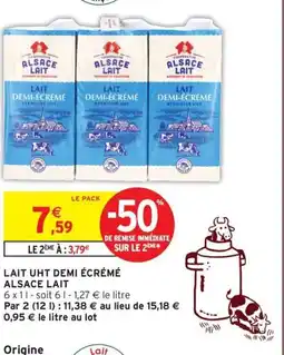 Intermarché ALSACE LAIT Lait demi-écrémé offre