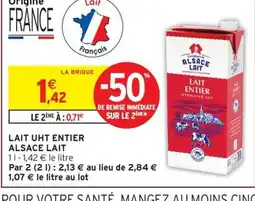 Intermarché ALSACE LAIT Lait uht entier offre