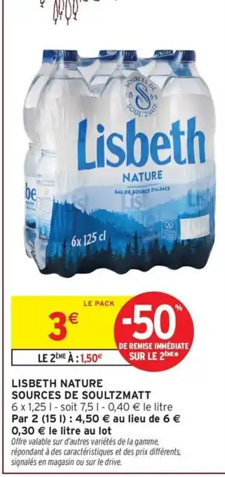 Intermarché LISBETH Nature sources de soultzmatt offre