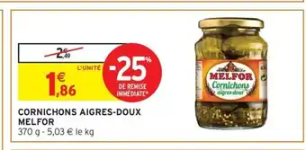 Intermarché MELFOR Cornichons aigres-doux offre