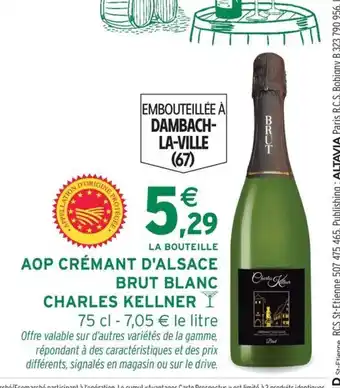 Intermarché CHARLES KELLNER Aop crémant d'alsace brut blanc offre