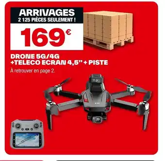 Drone 5g/4g +teleco ecran 4,5" + piste