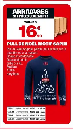 Brico Dépôt Pull de noël motif sapin offre