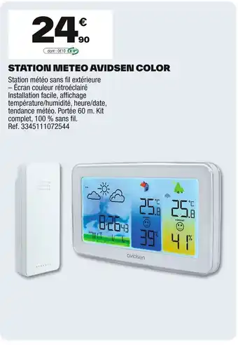 Brico Dépôt Station meteo avidsen color offre