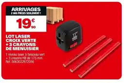 Brico Dépôt Lot laser croix verte +3 crayons de menuisier offre