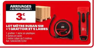 Brico Dépôt Lot mètre ruban 5m +1 grattoir et 5 lames offre
