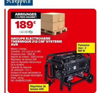 Brico Dépôt Groupe electrogene thermique systeme offre