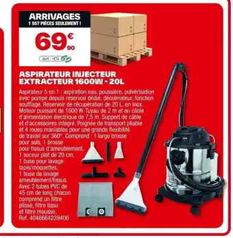 Brico Dépôt Aspirateur injecteur extracteur 1600w-20l offre
