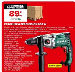 Brico Dépôt Perceuse a percussion 800 w offre