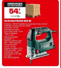 Brico Dépôt Scie sauteuse 450 w offre