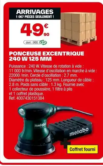 Brico Dépôt Ponceuse excentrique 240 w 125 mm offre