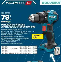 Brico Dépôt Perceuse-visseuse a percussion 18v 75 nm nue offre