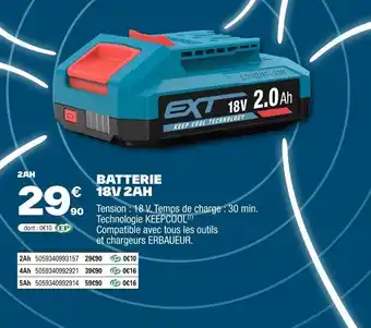 Brico Dépôt Batterie 18v 2ah offre