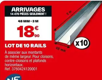 Brico Dépôt Lot de 10 rails offre