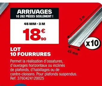 Brico Dépôt Lot 10 fourrures offre