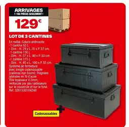 Brico Dépôt Lot de 3 cantines offre