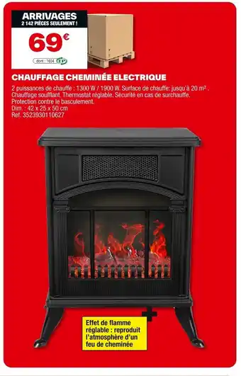 Brico Dépôt Chauffage cheminée electrique offre