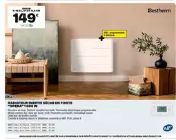 Brico Dépôt Radiateur inertie sèche en fonte opera 1000 w offre