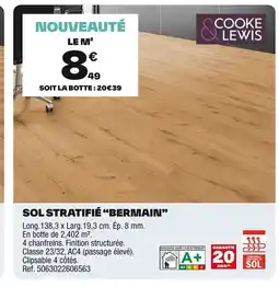 Brico Dépôt COOKE LEWIS Sol stratifié bermain offre