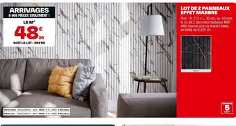 Brico Dépôt Lot de 2 panneaux effet marbre offre