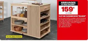 Brico Dépôt Ilot de cuisine bois klaus offre