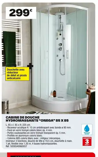 Brico Dépôt Cabine de douche hydromassante onega offre