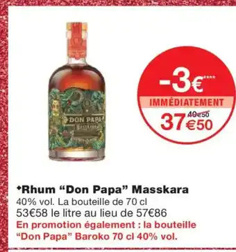 Monoprix DON PAPA Rhum Masskara offre