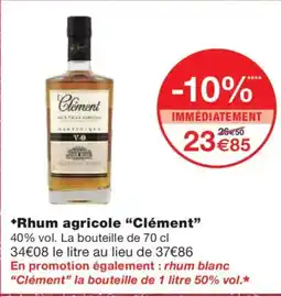 Monoprix CLÉMENT Rhum agricole offre